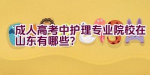 成人高考中护理专业院校在山东有哪些？