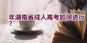 2021年湖南省成人高考如何进行？