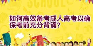 如何高效备考成人高考以确保考前充分背诵？