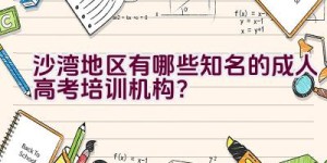 沙湾地区有哪些知名的成人高考培训机构？