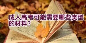 成人高考可能需要哪些类型的材料？