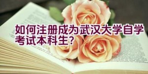 如何注册成为武汉大学自学考试本科生？