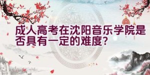 成人高考在沈阳音乐学院是否具有一定的难度？