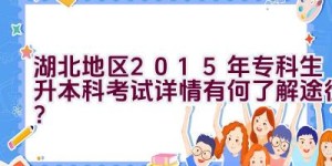 湖北地区2015年专科生升本科考试详情有何了解途径？