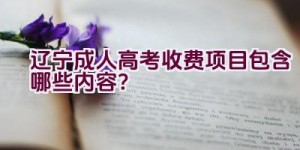 辽宁成人高考收费项目包含哪些内容？