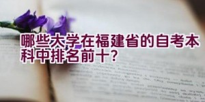 哪些大学在福建省的自考本科中排名前十？