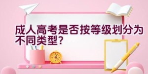 成人高考是否按等级划分为不同类型？