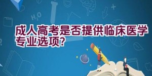 成人高考是否提供临床医学专业选项？