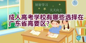 成人高考学校有哪些选择在广东省高要区？