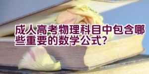 成人高考物理科目中包含哪些重要的数学公式？