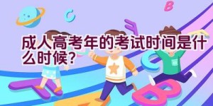 成人高考2023年的考试时间是什么时候？