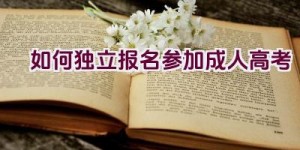 如何独立报名参加成人高考