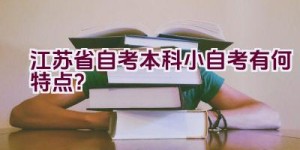 江苏省自考本科小自考有何特点？