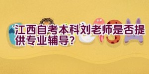 江西自考本科刘老师是否提供专业辅导？