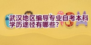 武汉地区编导专业自考本科学历途径有哪些？