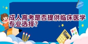 成人高考是否提供临床医学专业选择？