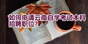 如何申请云南自学考试本科招聘职位？