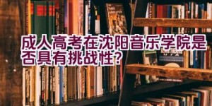 成人高考在沈阳音乐学院是否具有挑战性？