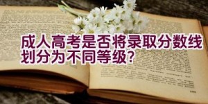 成人高考是否将录取分数线划分为不同等级？