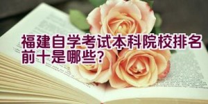 福建自学考试本科院校排名前十是哪些？