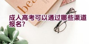 成人高考可以通过哪些渠道报名？