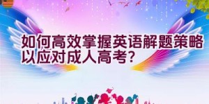 如何高效掌握英语解题策略以应对成人高考？