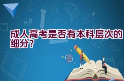 成人高考是否有本科层次的细分？