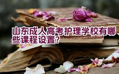 山东成人高考护理学校有哪些课程设置？插图