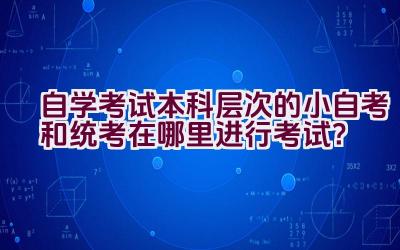 自学考试本科层次的小自考和统考在哪里进行考试？插图