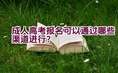 成人高考报名可以通过哪些渠道进行？插图