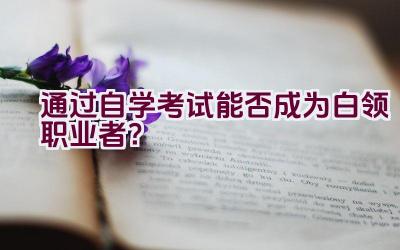 通过自学考试能否成为白领职业者？插图