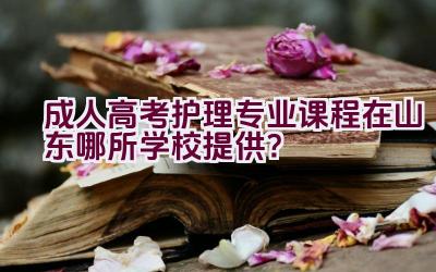 成人高考护理专业课程在山东哪所学校提供？插图