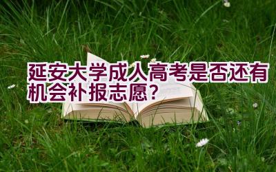 延安大学成人高考是否还有机会补报志愿？插图