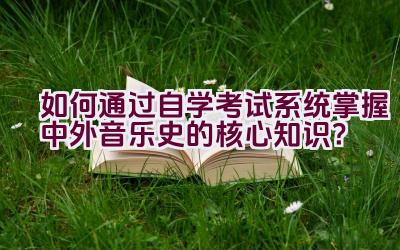 如何通过自学考试系统掌握中外音乐史的核心知识？插图