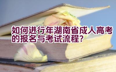 如何进行2021年湖南省成人高考的报名与考试流程？插图