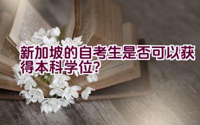 新加坡的自考生是否可以获得本科学位？插图