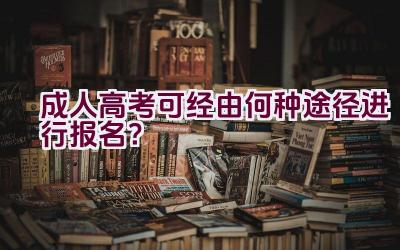 成人高考可经由何种途径进行报名？插图