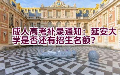 成人高考补录通知：延安大学是否还有招生名额？插图