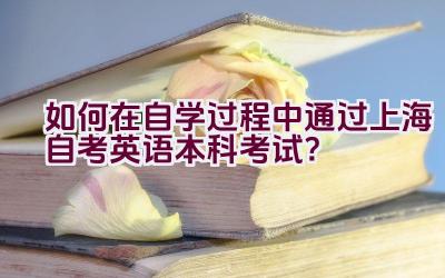 如何在自学过程中通过上海自考英语本科考试？插图