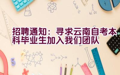 招聘通知：寻求云南自考本科毕业生加入我们团队插图