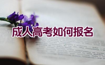 成人高考如何报名插图