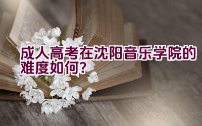 成人高考在沈阳音乐学院的难度如何？插图